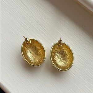 Gold Oval Earrings